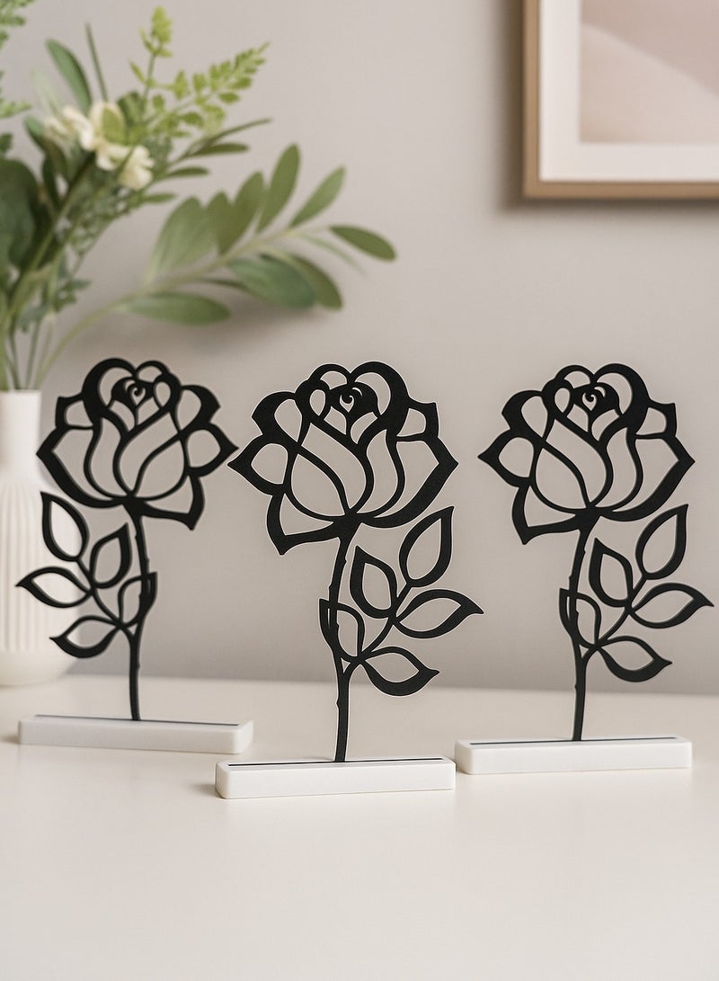 أخوة ثلاثي الأبعاد ٣ قطع ورود صغيرة - حامل زهور أنيق عرض جميل يناسب أي مساحة - Image 1