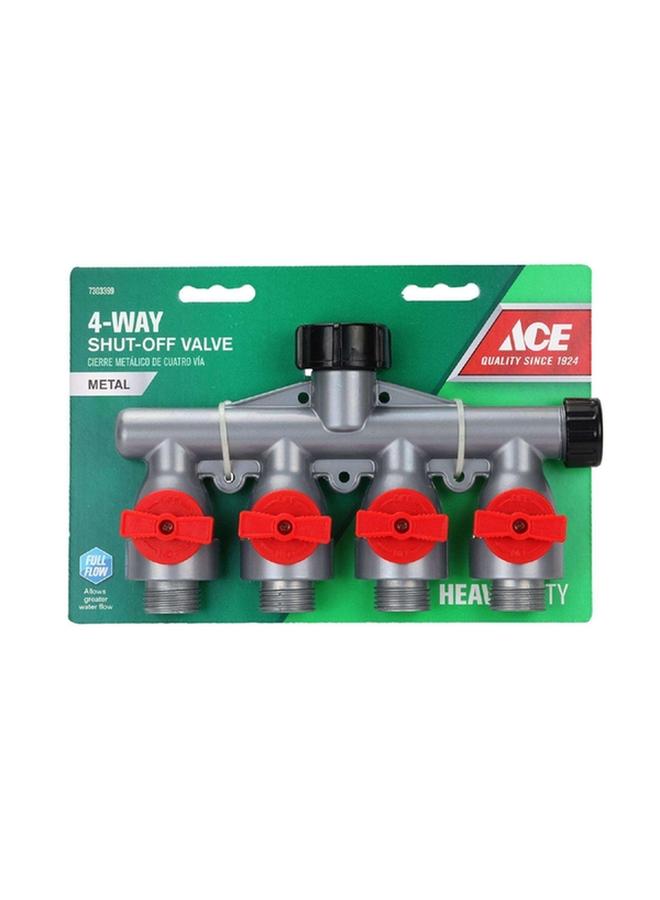 آيس صمام إغلاق موصل خرطوم معدني قوي رباعي الاتجاهات بألوان متنوعة 7303399 - Image 1