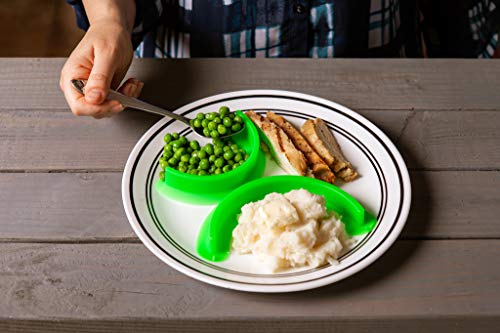 Food Cubby Plate Divider 2 PACK Green - Food Separator - Food Safe Silicone - Image 4