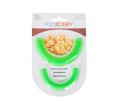 Food Cubby Plate Divider 2 PACK Green - Food Separator - Food Safe Silicone - Image 1