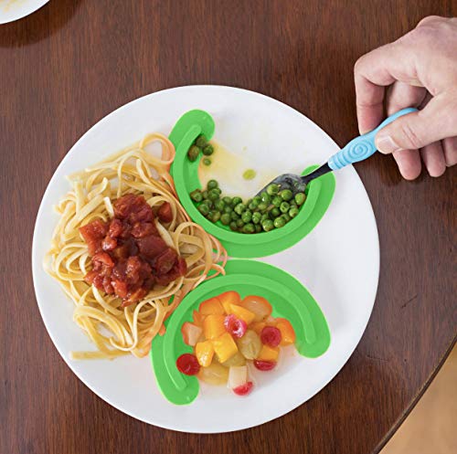Food Cubby Plate Divider 2 PACK Green - Food Separator - Food Safe Silicone - Image 2
