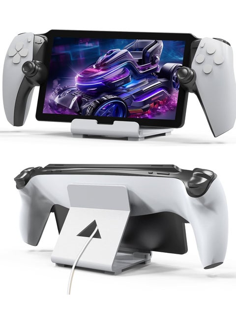 Metal Stand designed for PlayStation Portal,Super Sturdy Gaming Accessories Holder Stand Compatible with Switch,PS Handheld Console and Mobile Phones (White)