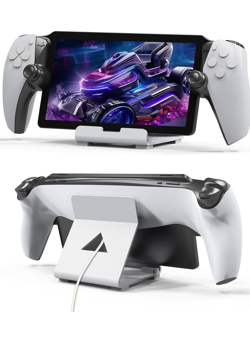 VKL Metal Stand designed for PlayStation Portal,Super Sturdy Gaming Accessories Holder Stand Compatible with Switch,PS Handheld Console and Mobile Phones (White)  - Image 1