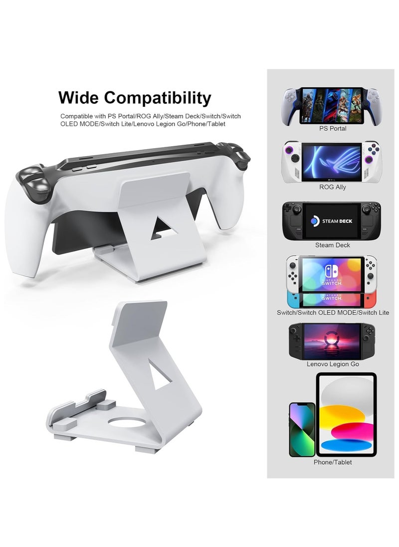 VKL Metal Stand designed for PlayStation Portal,Super Sturdy Gaming Accessories Holder Stand Compatible with Switch,PS Handheld Console and Mobile Phones (White)  - Image 2