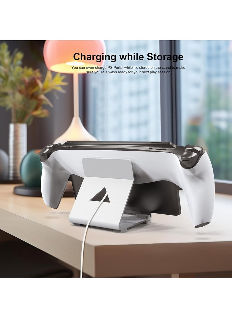 VKL Metal Stand designed for PlayStation Portal,Super Sturdy Gaming Accessories Holder Stand Compatible with Switch,PS Handheld Console and Mobile Phones (White)  - Image 5