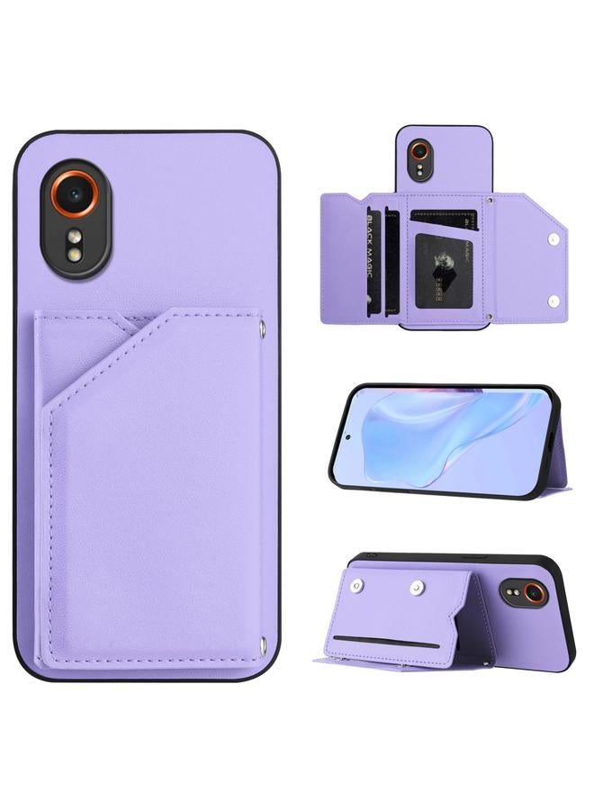 S-TOP Case For Samsung Galaxy Xcover 7 Skin Feel Four Card Slots Phone Case with Wrist Strap - Image 1