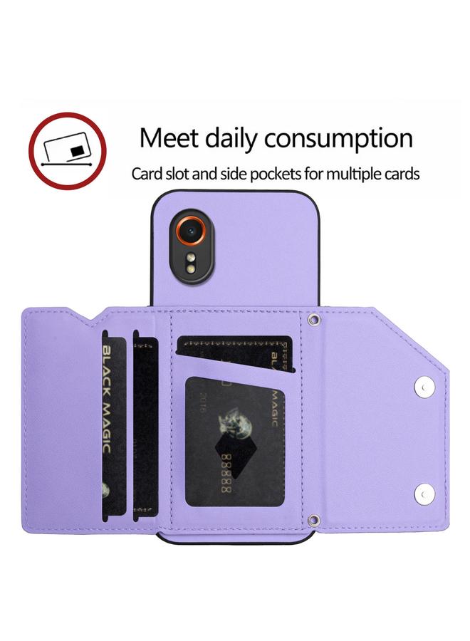 S-TOP Case For Samsung Galaxy Xcover 7 Skin Feel Four Card Slots Phone Case with Wrist Strap - Image 5