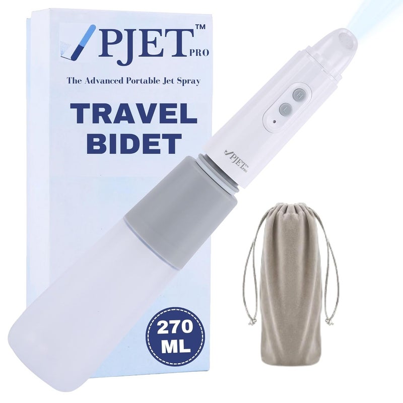 PJET بخاخ بيديت محمول PJET PRO سيليكوني لرش المرحاض للسفر مع 4 خيارات ضغط قابل للطي بخاخ كهربائي محمول للبيديت للمرحاض للنظافة الشخصية والتنظيف 260 مل رمادي - Image 1