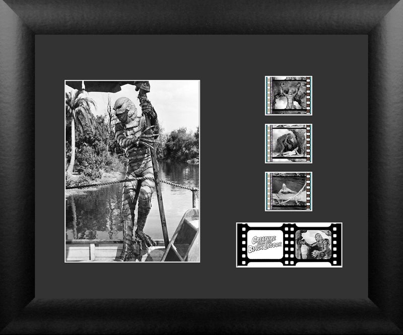Filmcells FILMCELLS The Creature From The Black Lagoon Universal Monsters Double Framed Wall Art Presentation 3x Clips of 35mm Film  13x11  Rare Collectible 