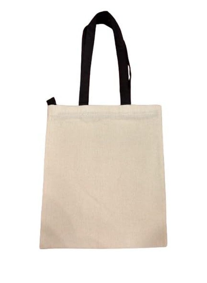 VARA Canvas Tote Bag with Double Handles, Natural Beige, Reusable Shopping Bag (Pack of 1) - Image 3