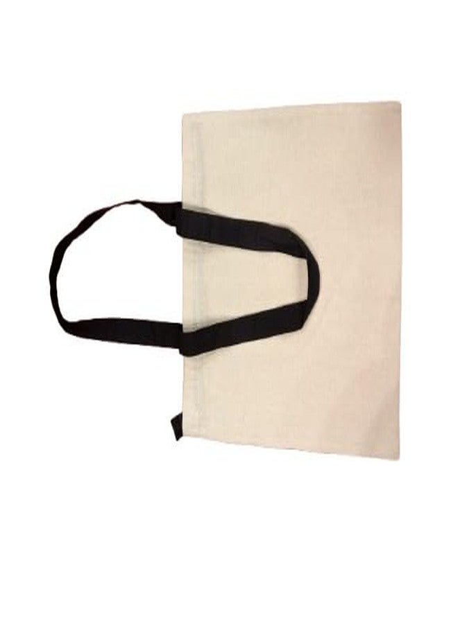 VARA Canvas Tote Bag with Double Handles, Natural Beige, Reusable Shopping Bag (Pack of 1) - Image 4