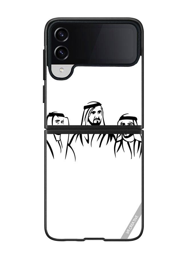 VR CREATIVE Protective Case Cover For Samsung Galaxy Z Flip4 Sheikh Mohammed Bin Rashid Al Maktoum Design Multicolour - Image 1