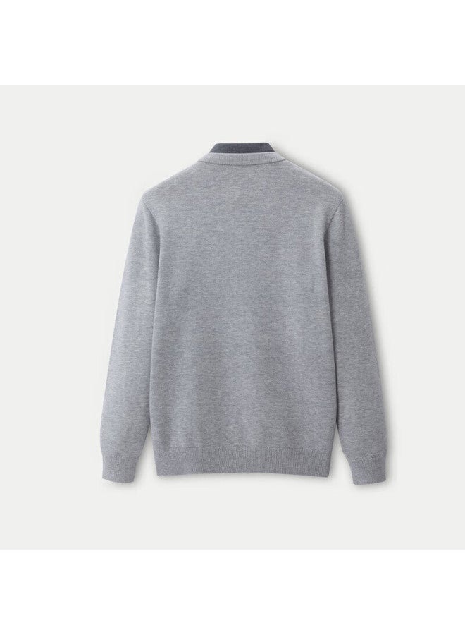 HLA Hla Men's Long Sleeve Knitted Sweater With Wool Blend Business Casual Fashion Series  - Image 1