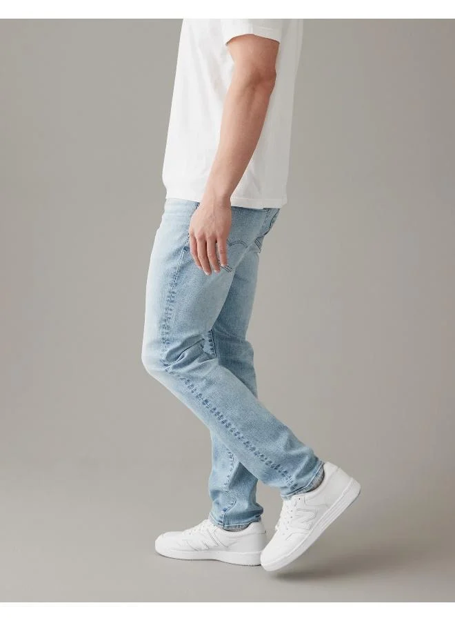 American Eagle Airflex+ Light Wash Straight Jeans