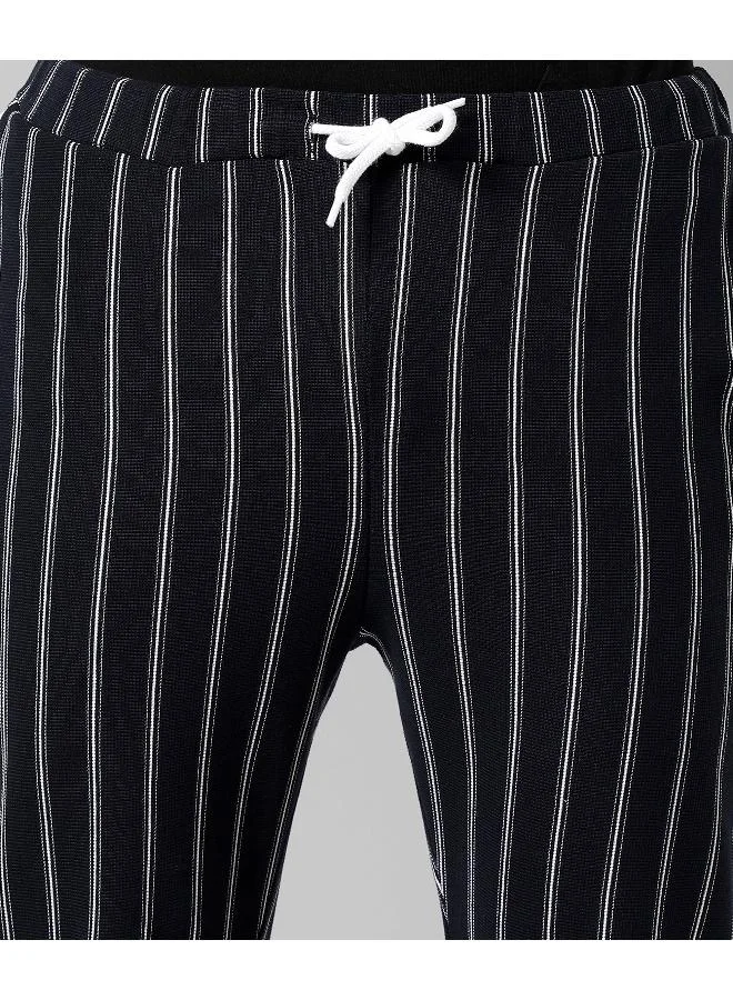 CAHOOT  Men's Black Striped Regular Fit Trackpants for Men | Best Price UAE