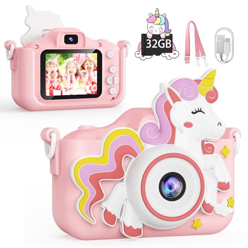 KOKODI Kids Camera Toy Digital Camera for Kids Birthday Gifts for Girls Age 312 1080P HD Video Camera for Toddler Unicorn Children Toys for 3 4 5 6 7 8 9 Year Old Girls with 32GB SD Card - Image 1