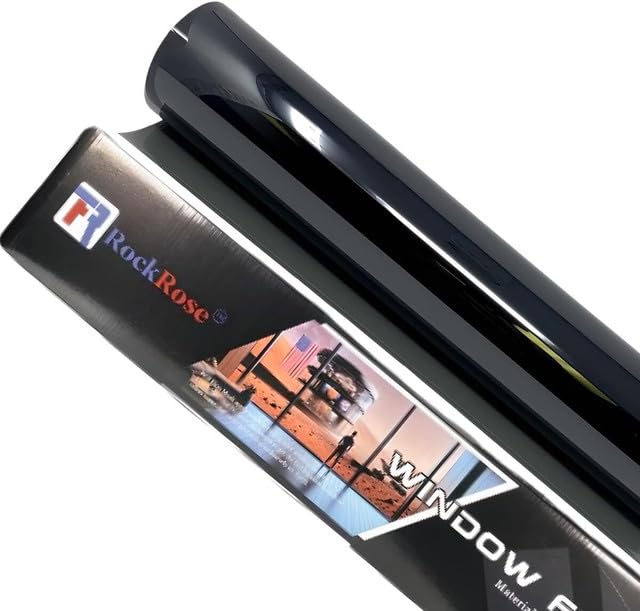 RockRose Premium Charcoal 5% VLT Carbon 2PLY 24in x 25FT Window Tint - Professional Heat, UV & IRR Block Tint for Cars & Buildings - Adhesive Film Easy Shrink & Plotter Friendly - Image 1