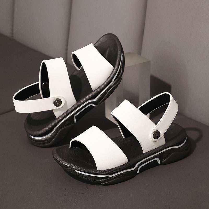 Boys' Sandals New Thick-Soled Leather Non-Slip Beach Summer Outdoor Casual Children's Two-Way Wear Girls' Toddler Shoes