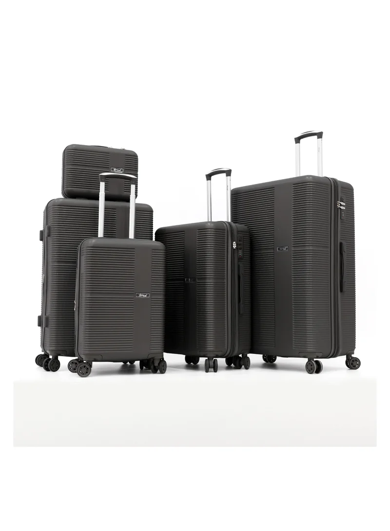 AMERICAN FLYER AMERICAN FLYER Hardside Luggage Trolley Bag 5 Pieces set,Grey (BC-14,S-20,M-24,L-28,XL-32 Inch)
