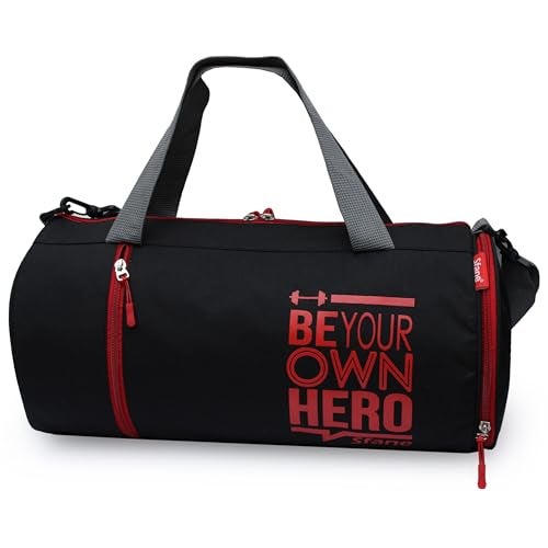 Sfane Gym Bags for Men with Separate Shoe Compartment Sports Gym Bags for Women Unisex Duffle Bags for Gym for Carry & Travel Adjustable Duffel Bags Sports Bag (Red & Black). - Image 3