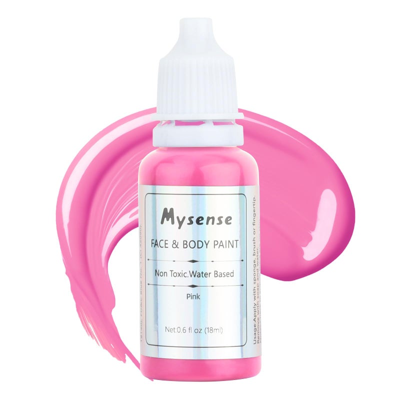 Mysense Hot Pink Face Body Paint,Water Based Washable Cream Body Painting for Adults and Children Halloween Costume Cosplay SFX Makeup,0.6oz - Image 1