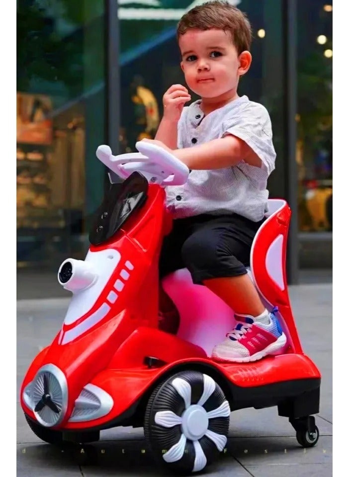 سيارة كهربائية للأطفال تعمل بالبطارية مع فقاعات توازن للأولاد والبنات، سيارة تحكم عن بعد للأطفال، سيارة انزلاق بأربع عجلات 12 فولت مع جهاز تحكم عن بعد - Image 1