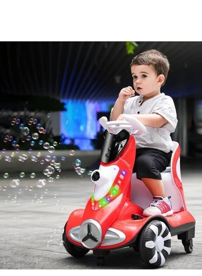 سيارة كهربائية للأطفال تعمل بالبطارية مع فقاعات توازن للأولاد والبنات، سيارة تحكم عن بعد للأطفال، سيارة انزلاق بأربع عجلات 12 فولت مع جهاز تحكم عن بعد - Image 4