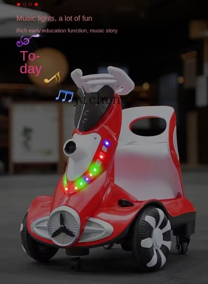 سيارة كهربائية للأطفال تعمل بالبطارية مع فقاعات توازن للأولاد والبنات، سيارة تحكم عن بعد للأطفال، سيارة انزلاق بأربع عجلات 12 فولت مع جهاز تحكم عن بعد - Image 5