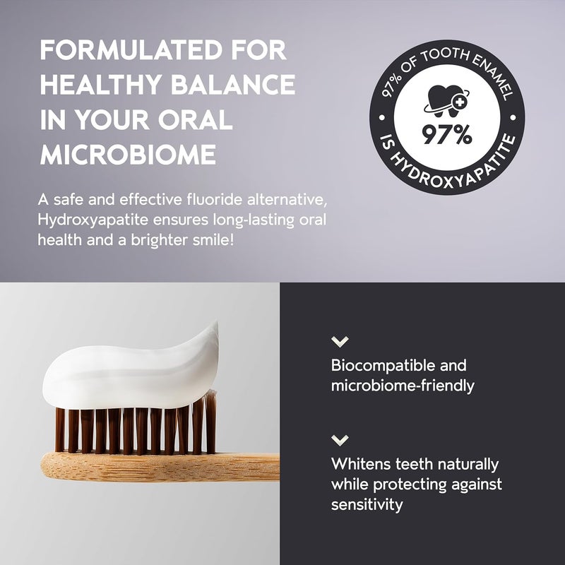 InoPro Whitening Hydroxyapatite Toothpaste with Probiotic for Sensitive Teeth Fluoride Free Enamel Repair Remineralizing Toothpaste SLS Free Baking Soda Coconut Oil 5oz - Image 5