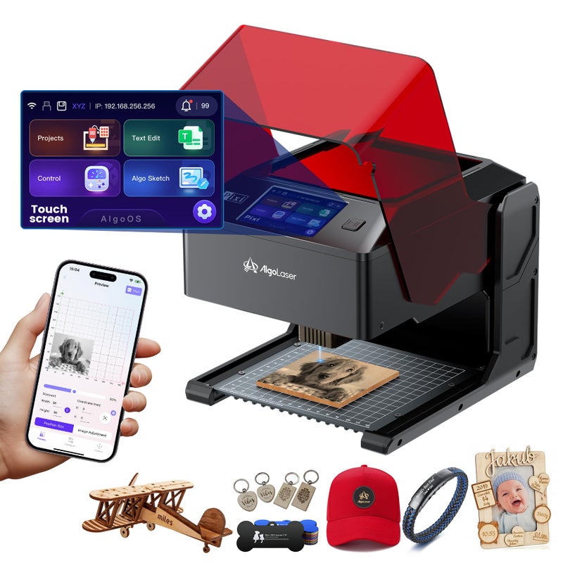 AlgoLaser 10W Portable Laser Engraver Machine Smart Laser EngraverCutter with 35 Touchscreen AlgoOS System Hand DrawWireless TransmissionOffline Laser Engraving for WoodMetalGlass - Image 2