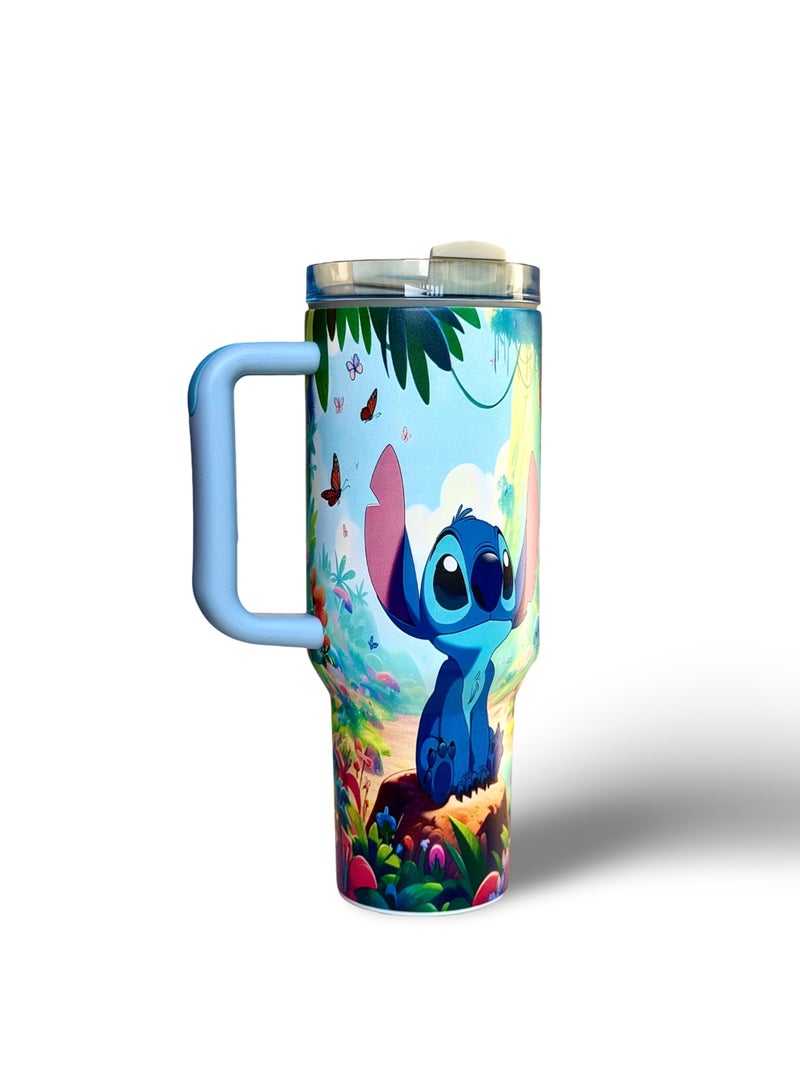 ستانلي كوب Stanley Love Shack Fancy H2.0 Flow State سعة 40 أونصة بنقشة ديزني، معزول بتفريغ الهواء من الفولاذ المقاوم للصدأ، مقدم في عبوة أنيقة جاهزة للهدايا - Image 3