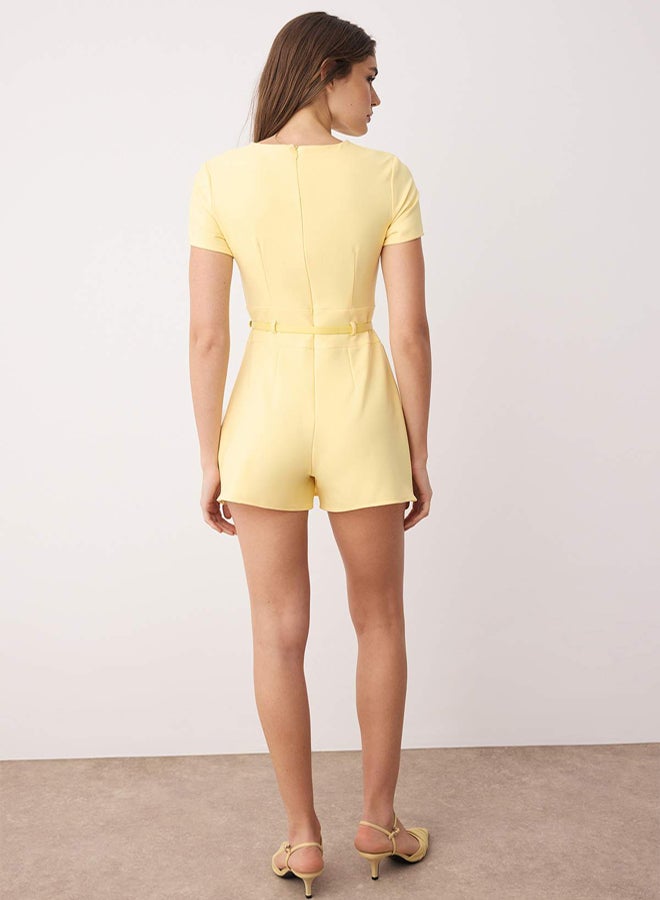trendyol Light Yellow Wide Leg Jumpsuit - Image 4