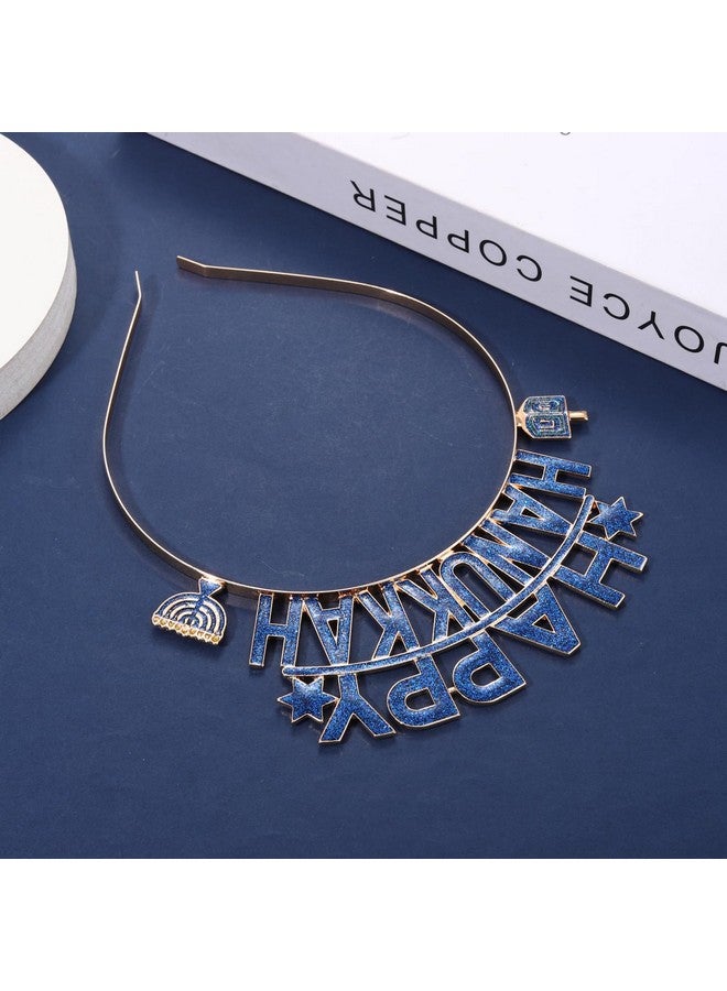 CEALXHENY Hanukkah Headbands For Women Glitter Blue Star Headbands Holiday Hair Accessories (Hanukkah F) - Image 4