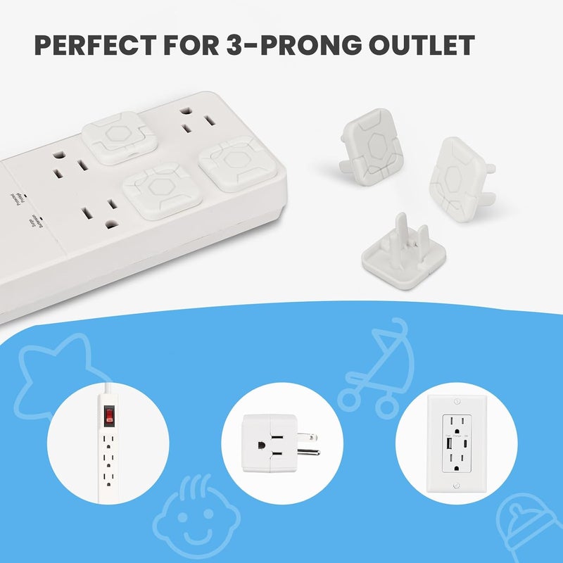 PLUGTUL Store 32 Pack Outlet Covers Baby Proofing, Socket Covers with Hidden Pull Handle, Child Safety Outlet Covers - Image 2