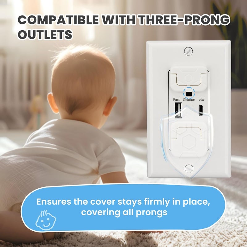PLUGTUL Store 32 Pack Outlet Covers Baby Proofing, Socket Covers with Hidden Pull Handle, Child Safety Outlet Covers - Image 4