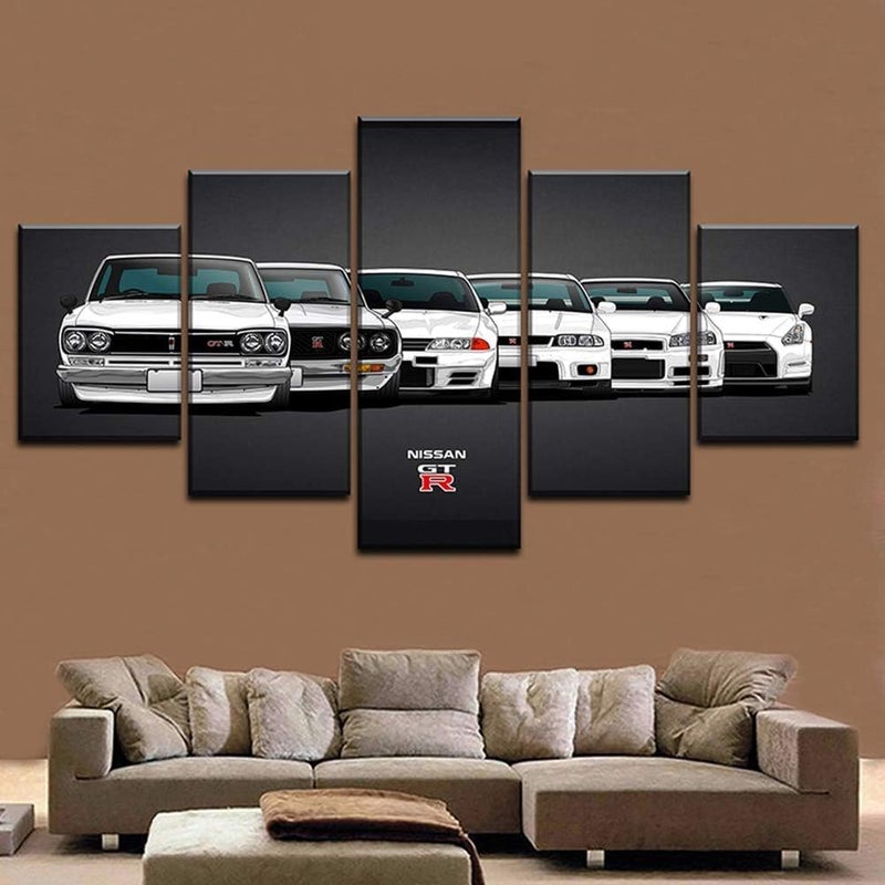 ARS Canvas Painting HD Print Modular Artwork - 5 Pieces Nissan Skyline GTR Car Pictures - Image 1