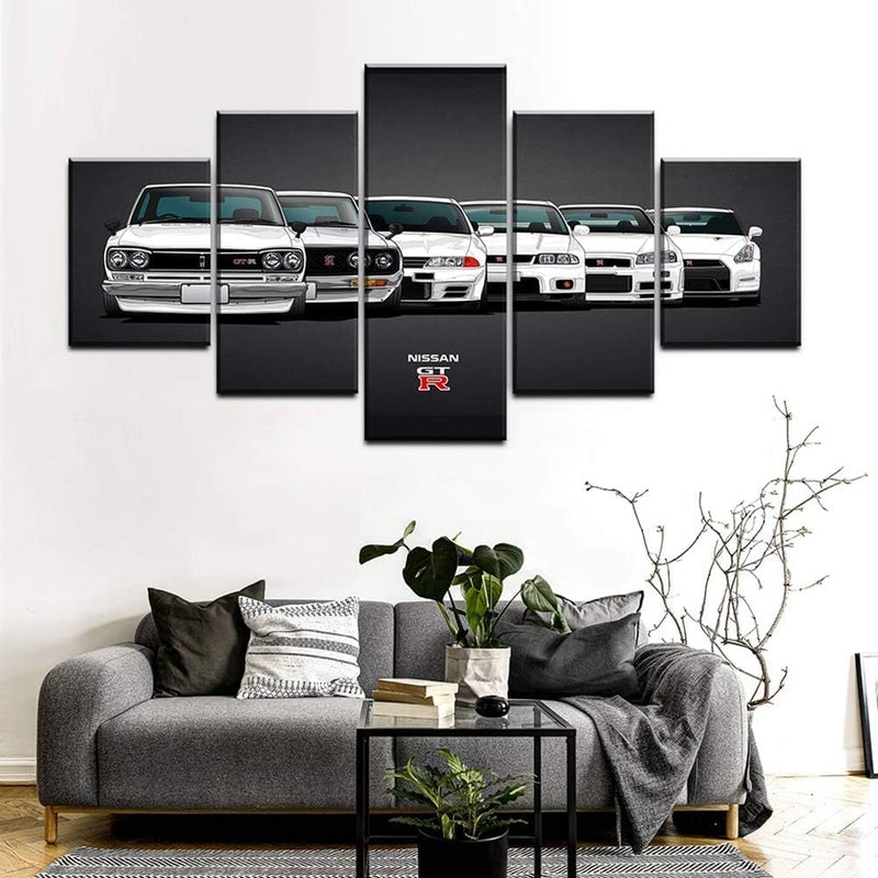 ARS Canvas Painting HD Print Modular Artwork - 5 Pieces Nissan Skyline GTR Car Pictures - Image 2