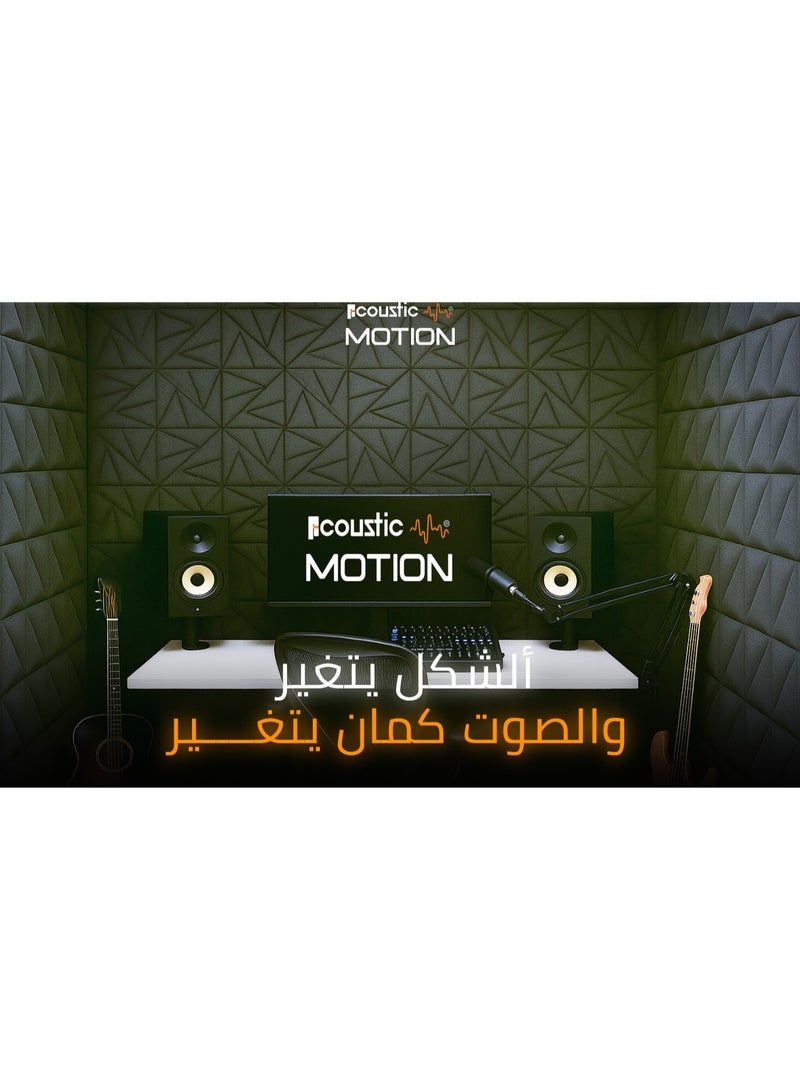 Acoustic Motion Acoustic Foam Panels-Sound Proof GEOMETRIC Panel With Self-Adhesive Set Of 12 3X30X30Cm Dark Grey Stylish Acoustic Panels Basic For studio,recording,home,office,Acoustic Room Treatment - Image 2