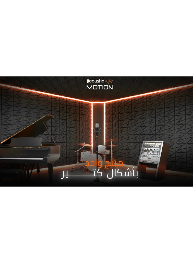 Acoustic Motion Acoustic Foam Panels-Sound Proof GEOMETRIC Panel With Self-Adhesive Set Of 12 3X30X30Cm Dark Grey Stylish Acoustic Panels Basic For studio,recording,home,office,Acoustic Room Treatment - Image 4