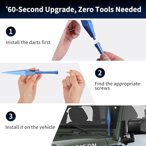Medduw Dart-Shaped Car Antenna for SUV/Truck/Jeep|High-Gloss Finish | Aircraft Aluminum & Anti-Corrosion Coating | Weatherproof Design | Enhanced AM/FM Reception -20cm (Rose) - Image 4