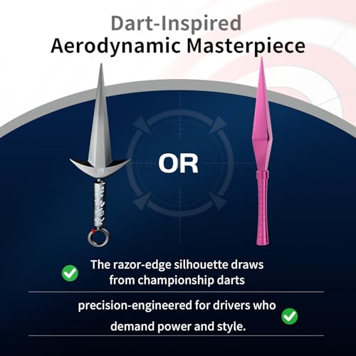 Medduw Dart-Shaped Car Antenna for SUV/Truck/Jeep|High-Gloss Finish | Aircraft Aluminum & Anti-Corrosion Coating | Weatherproof Design | Enhanced AM/FM Reception -20cm (Rose) - Image 2