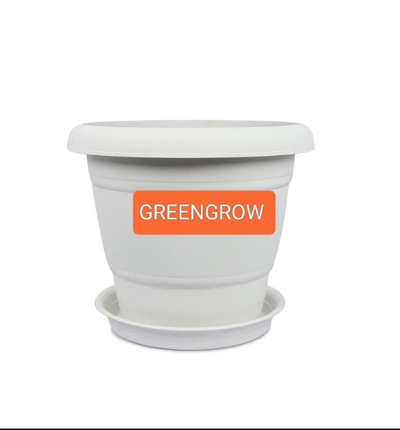 GREENGROW Gamla Tray 10 Inch for Plant Pots Planter Bottom Plate Plastic Drip Tray (White, Pack of 6) - Image 3