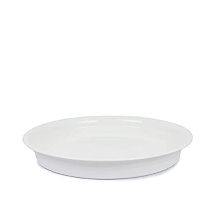 GREENGROW Gamla Tray 10 Inch for Plant Pots Planter Bottom Plate Plastic Drip Tray (White, Pack of 6) - Image 1