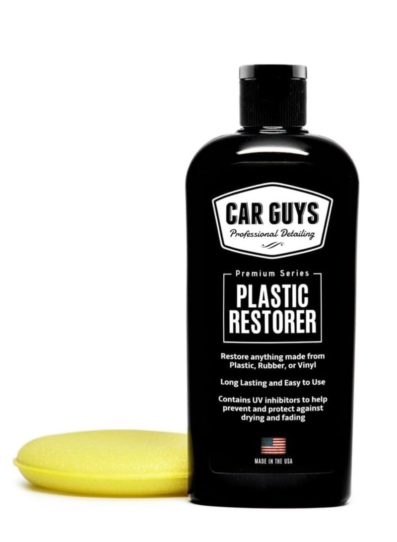 CarGuys CAR GUYS Plastic Restorer | Bring Plastic, Rubber, and Vinyl Back to Life! | User Friendly Trim Restorer | Safe Auto Detailing Supplies | 8 Oz Kit with Foam Applicator - Image 1