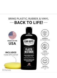 CarGuys CAR GUYS Plastic Restorer | Bring Plastic, Rubber, and Vinyl Back to Life! | User Friendly Trim Restorer | Safe Auto Detailing Supplies | 8 Oz Kit with Foam Applicator  - Image 2