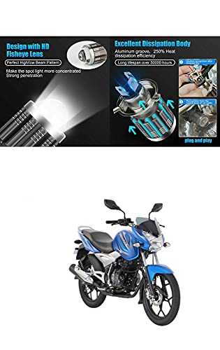 PRIKNIK Led Headlight Bulb with Lens 28W Two Color White/Yellow Light H4 Lamp Compatible With B-ajaj Discover 125 DTS-i - Image 3
