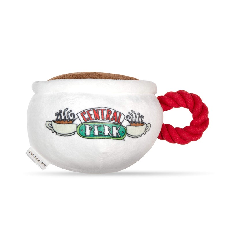 Warner Bros Friends the TV Show Central Perk Coffee Mug Plush Dog Toy with Rope Handle Soft Cute Squeaky Toy for All Dogs Stuffed Dog Toys with Squeaker Noise for Added Fun Friends Memorabilia - Image 2