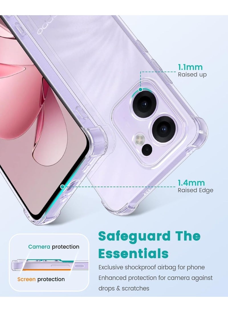 حافظه هاتف لهاتف Oppo Reno13 FS/Reno13 F 4G/Reno13 F 5G جراب شفاف من السيليكون الناعم المقاوم للخدش من مادة TPU - Image 2