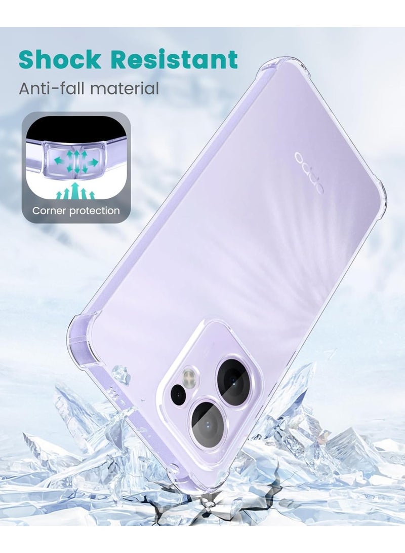حافظه هاتف لهاتف Oppo Reno13 FS/Reno13 F 4G/Reno13 F 5G جراب شفاف من السيليكون الناعم المقاوم للخدش من مادة TPU - Image 3