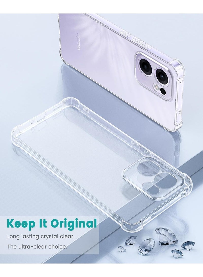 حافظه هاتف لهاتف Oppo Reno13 FS/Reno13 F 4G/Reno13 F 5G جراب شفاف من السيليكون الناعم المقاوم للخدش من مادة TPU - Image 5
